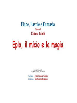 cover image of Eplo, il micio e la magia